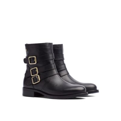 tommy hilfiger signature tape buckle biker boots