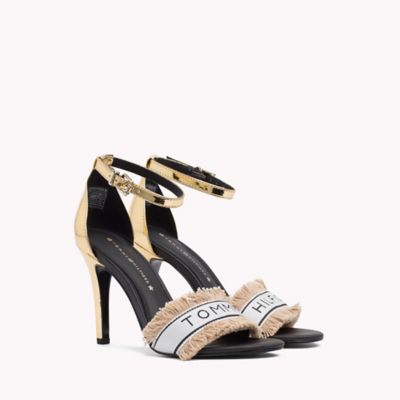 tommy hilfiger mirror metallic heeled sandal