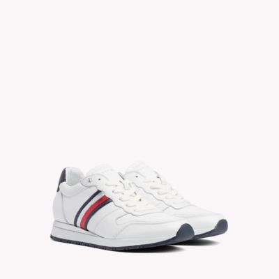 tommy hilfiger icon stripe leather sneaker