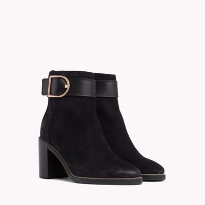 tommy hilfiger th buckle suede bootie