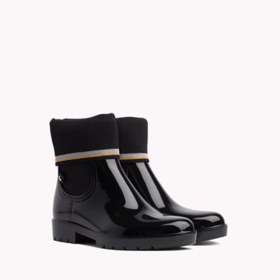 tommy hilfiger knitted sock rain boot