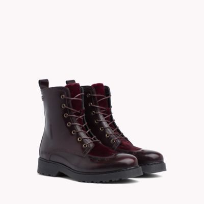 Leather and Velvet Brogue Boot | Tommy 
