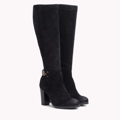 tommy hilfiger black knee high boots