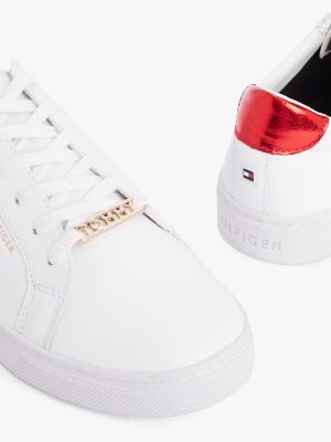 Tenis Tommy Hilfiger All Over Flag Fw0fw05812 Blanco-mujer