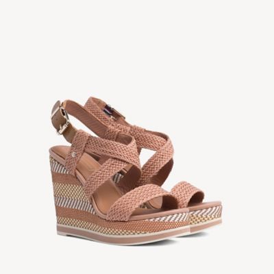 tommy hilfiger raffia wedge