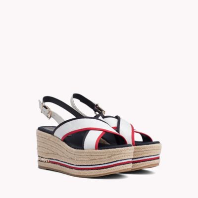 tommy hilfiger raffia wedge