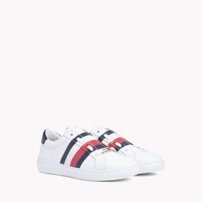 tommy hilfiger icon stripe leather sneaker