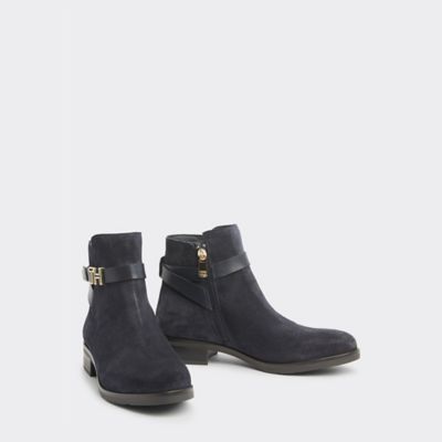 tommy hilfiger oversized buckle flat boot