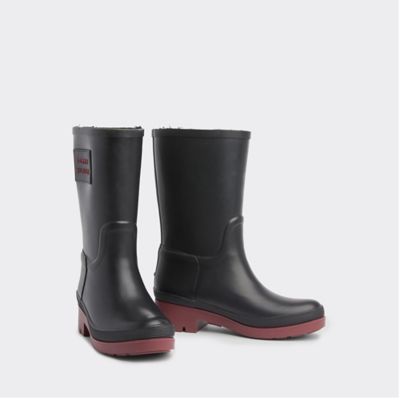 tommy hilfiger gloss long rain boots