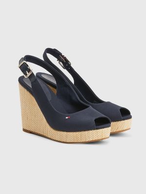 Slingback Wedge Sandal, Navy