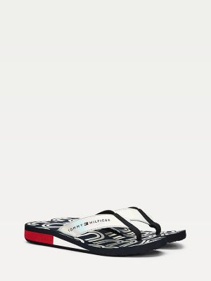 tommy hilfiger women's black flip flops