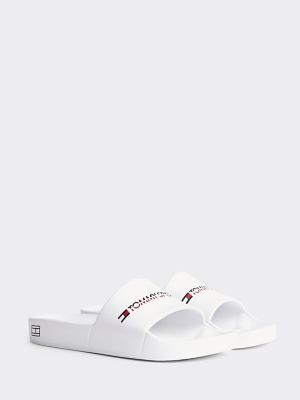 tommy hilfiger slides black and white