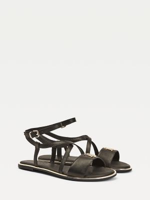 tommy hilfiger platform sandals black and white