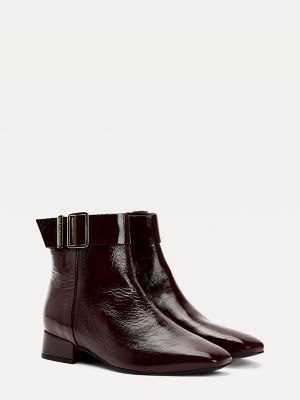 tommy hilfiger black patent boots