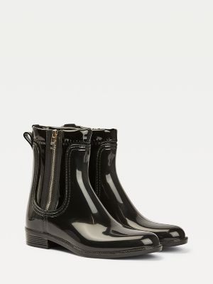 tommy hilfiger gloss long rain boots