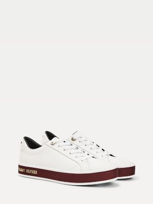 tommy leather sneakers