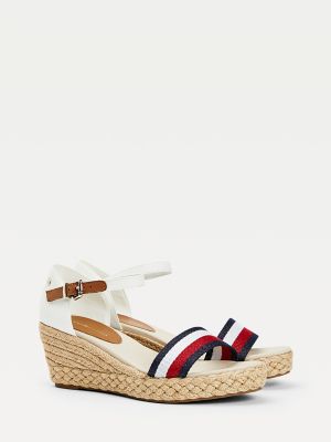tommy hilfiger white wedge sandals