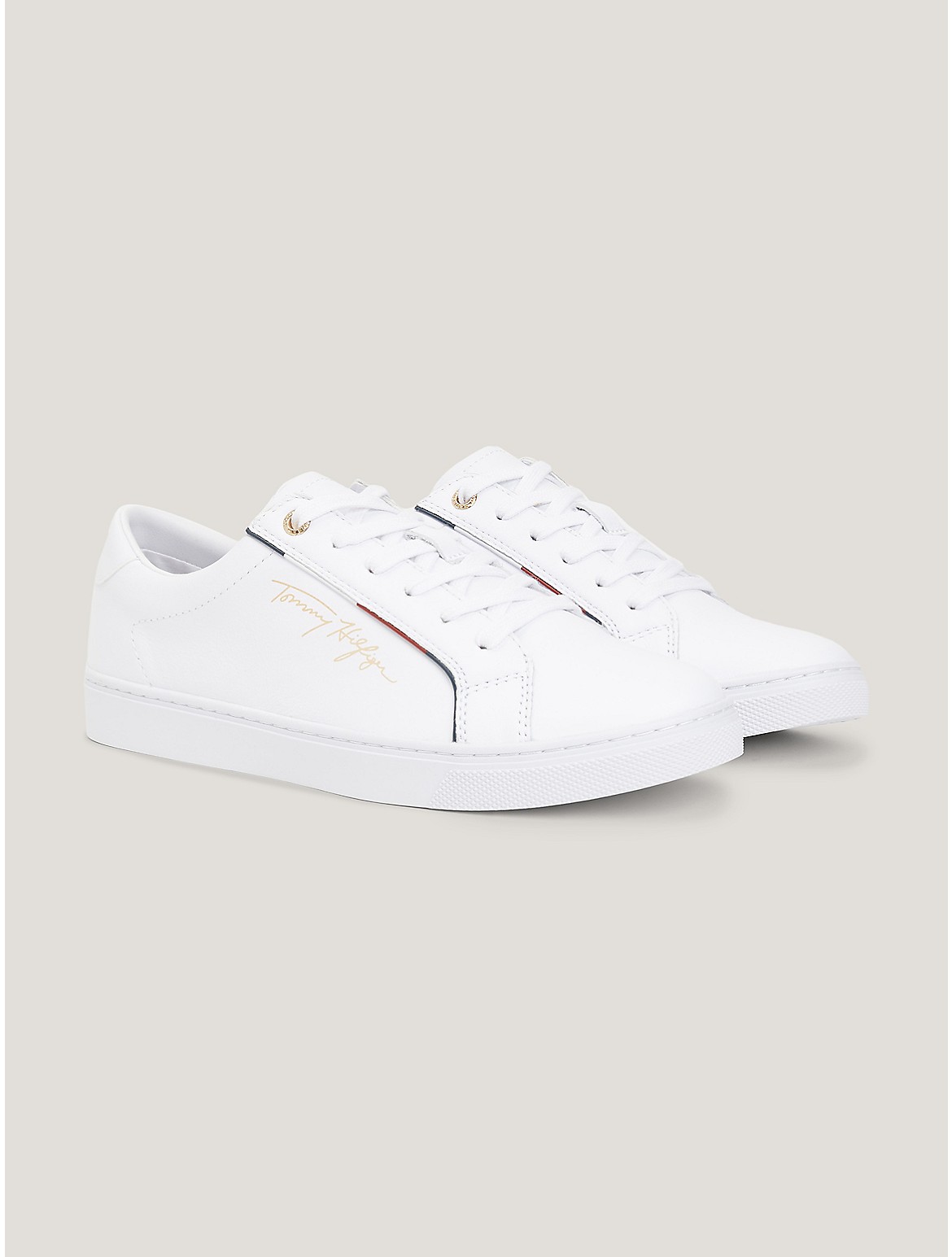 Tommy Hilfiger Tommy Signature Leather Sneaker In White