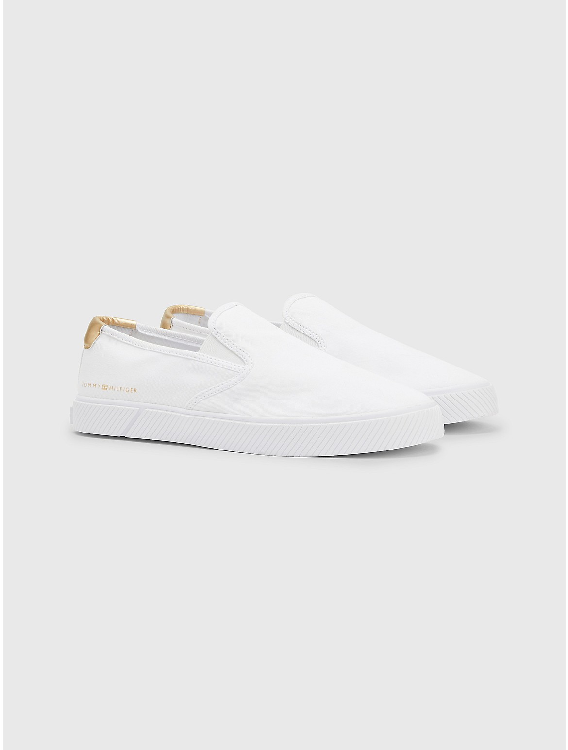 Tommy Hilfiger Women's Gold Accent Slip-On Sneaker - White - 6