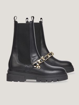 Chain Leather Chelsea Boot