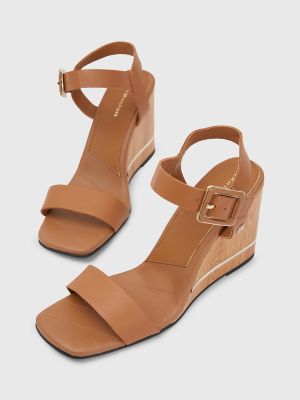 Tommy hilfiger elevated store leather wedge sandal