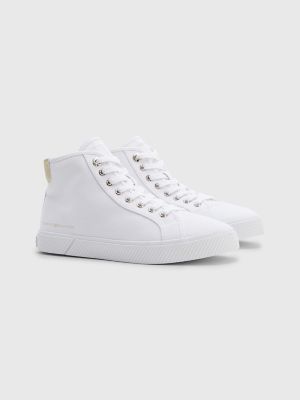 Tommy hilfiger white high tops hotsell