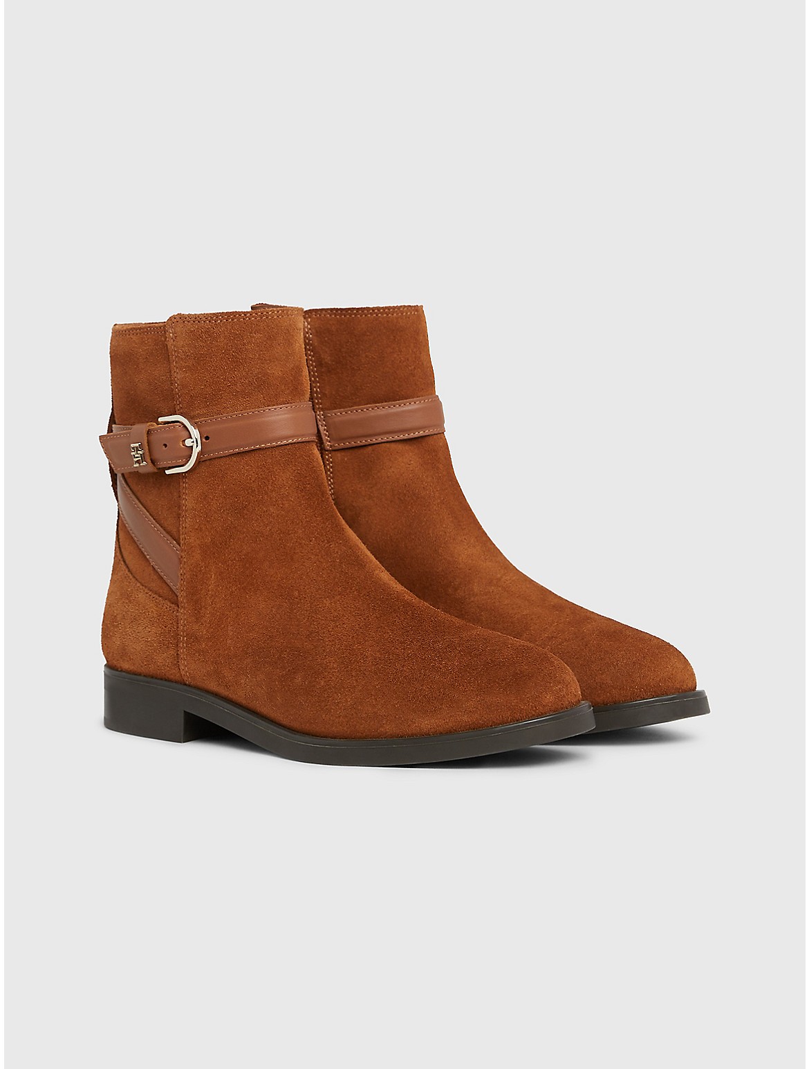 Tommy Hilfiger Luxe Suede Boot In Natural Cognac
