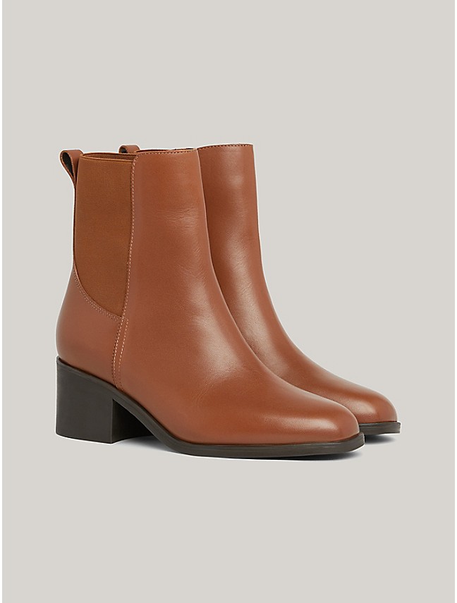 TH Emblem Leather Bootie | Tommy Hilfiger USA