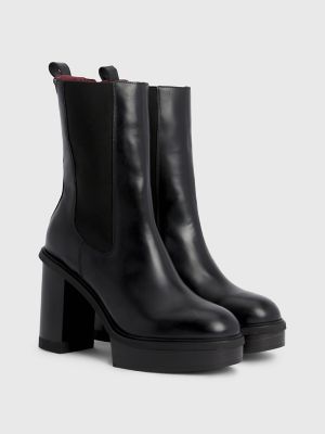 Platform Leather Chelsea Bootie