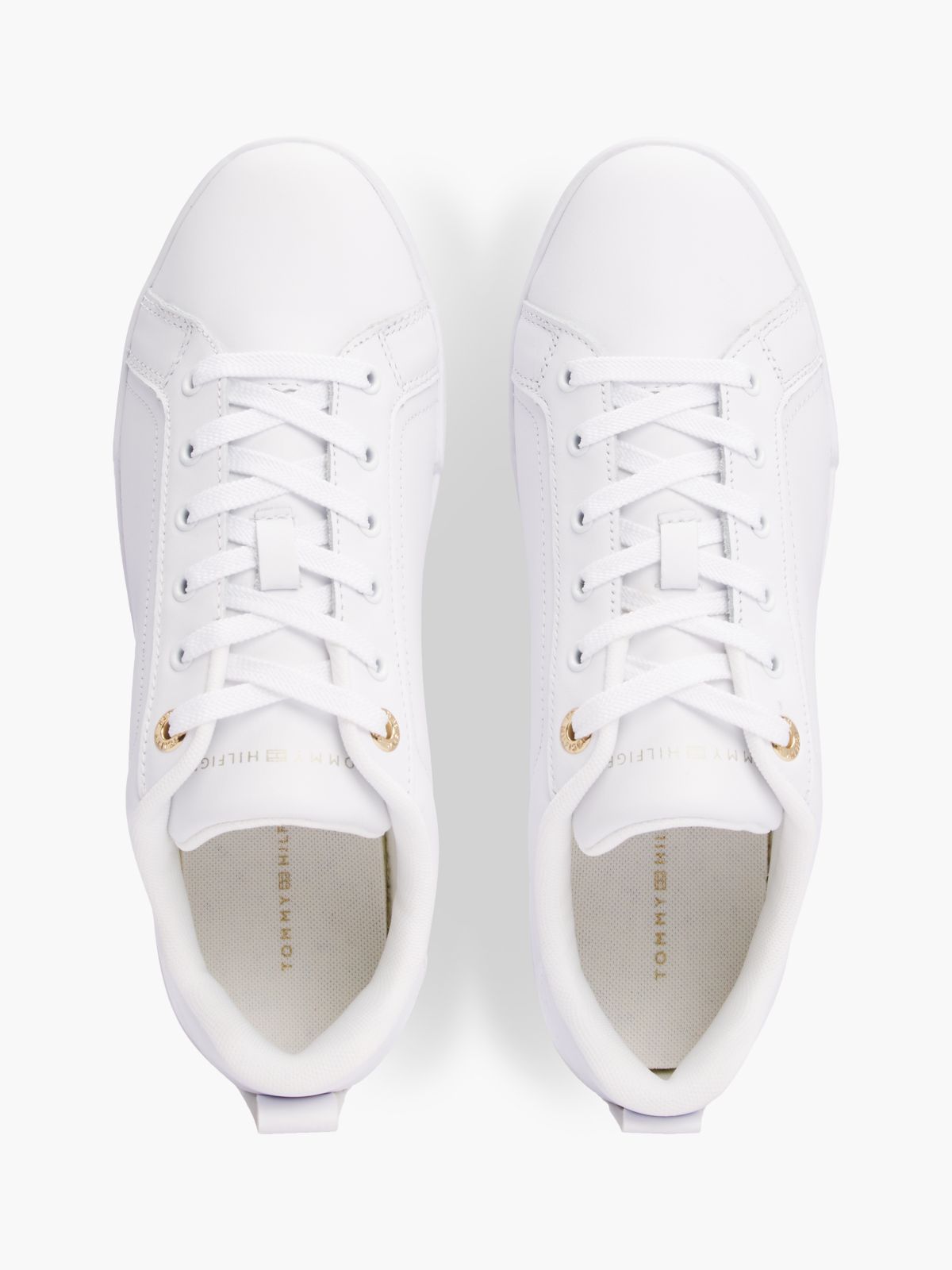 Hilfiger Logo Leather Sneaker — White