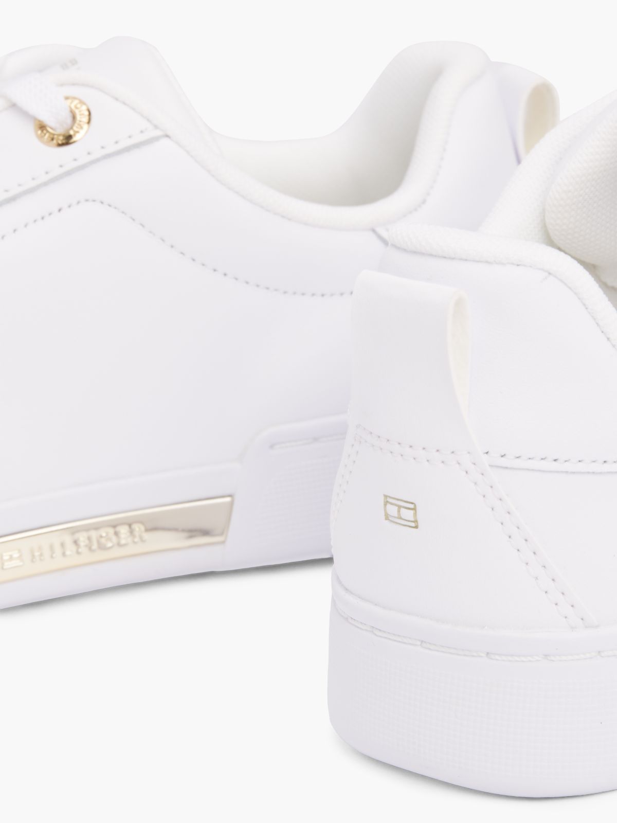 Hilfiger Logo Leather Sneaker — White