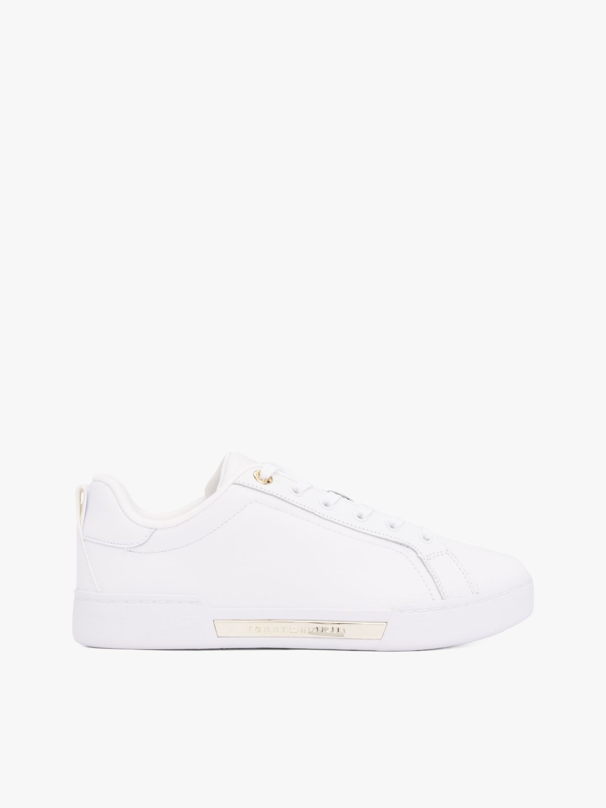 Hilfiger Logo Leather Sneaker — White