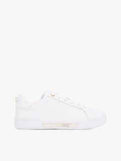 Hilfiger Logo Leather Sneaker — White 1