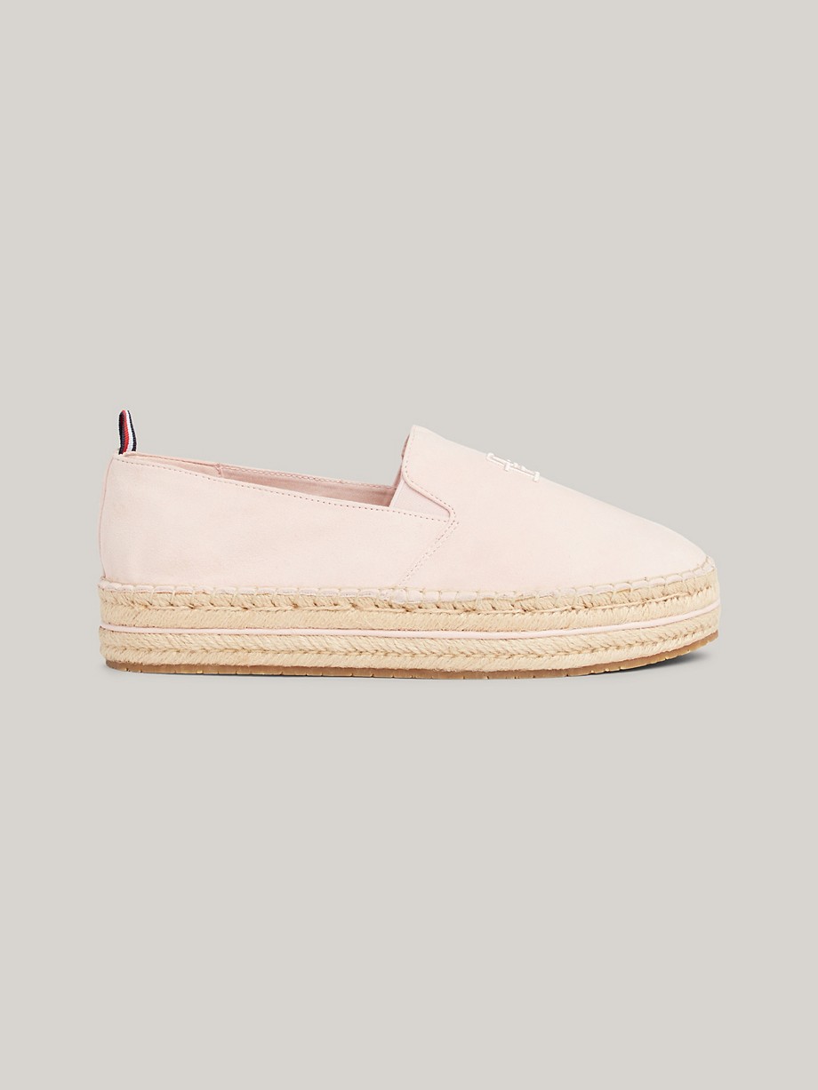 TH Logo Suede Platform Espadrille Shoe