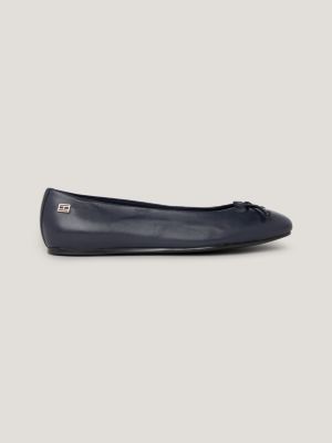 Leather Ballerina Flat, Space Blue