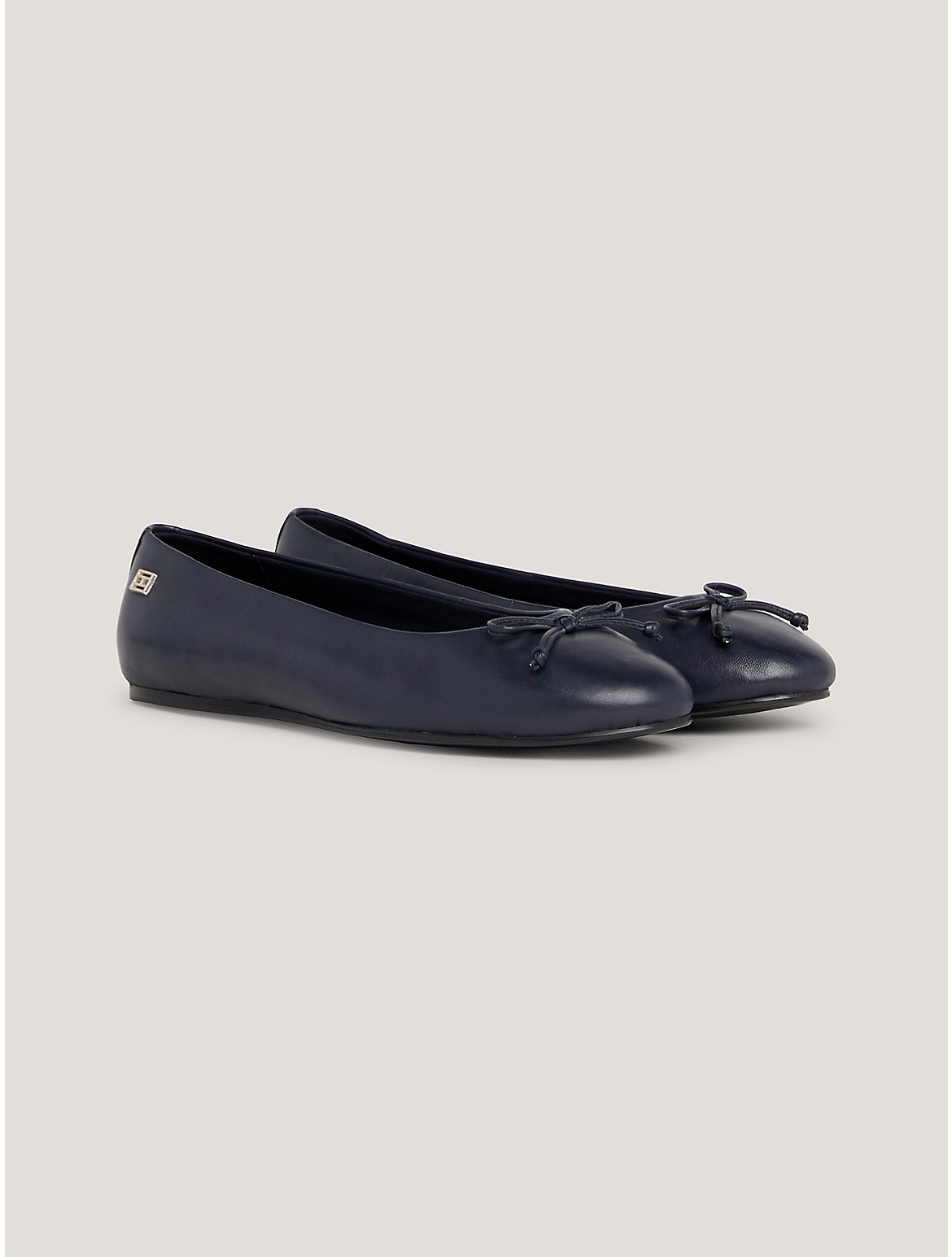 Tommy Hilfiger Leather Ballerina Flat In Space Blue