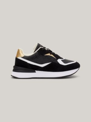 Monogram Luxe Leather Sneaker, Black