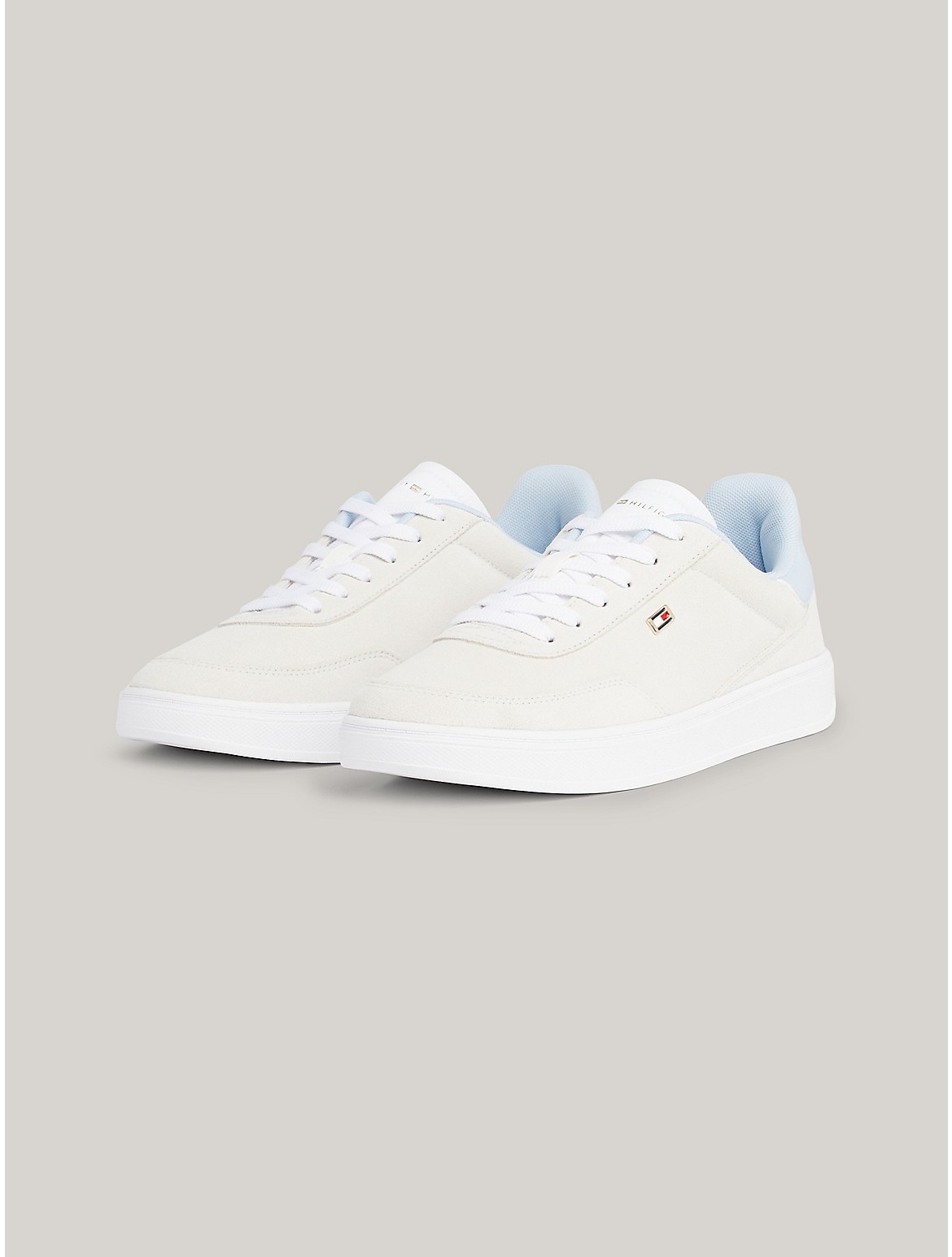 Tommy Hilfiger Suede Cupsole Sneaker In White