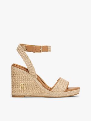TH Logo Rope High Wedge Sandal, Neutral