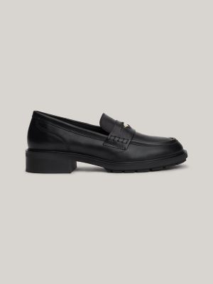 TH Logo Leather Penny Loafer, Black