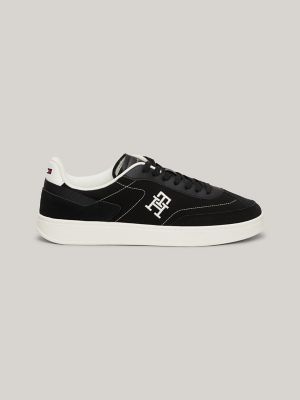 Tommy hilfiger suede mix sneaker in black hotsell