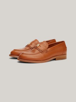 Crest Logo Nappa Leather Loafer, Golden Daze
