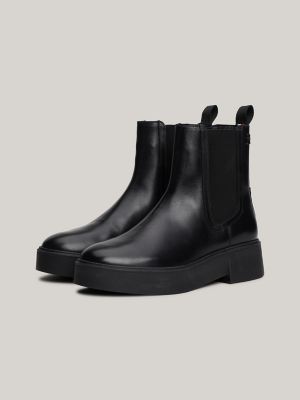 Monogram Leather Chelsea Boot, Black