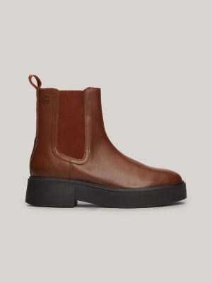 Monogram Leather Chelsea Boot, Cognac Brown