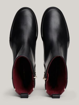Monogram Leather Ankle Boot Tommy Hilfiger