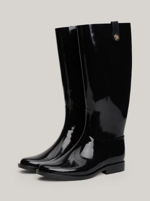 Logo High Rain Boot, Black