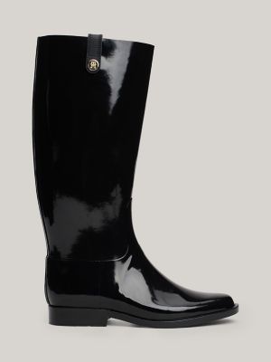 Logo High Rain Boot, Black