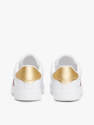 Женские кроссовки Tommy Hilfiger Signature Stripe Leather Court, цвет: Белый — фото 4