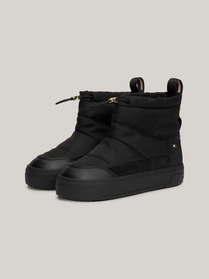 Toggle Cord Ankle Snow Boot, Black