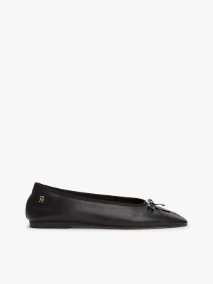 Monogram Leather Ballet Flat, Black